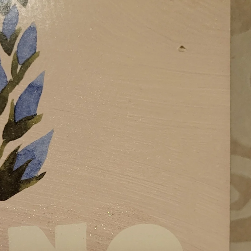 Be Strong & Brave Wall Art with Blue Floral Design